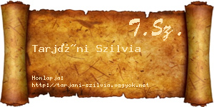 Tarjáni Szilvia névjegykártya